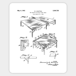 Table Tennis Patent - Tennis Art - Black And White Sticker